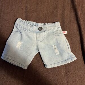 Build-A-Bear Distressed Light Denim Jean Pants Shorts Ripped BAB